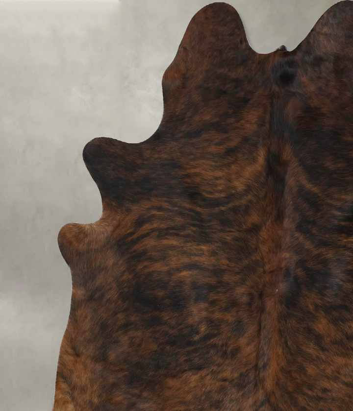Dark Brindle Large Brazilian Cowhide Rug 6'9"H x 5'11"W #B17905 by Hudson Hides