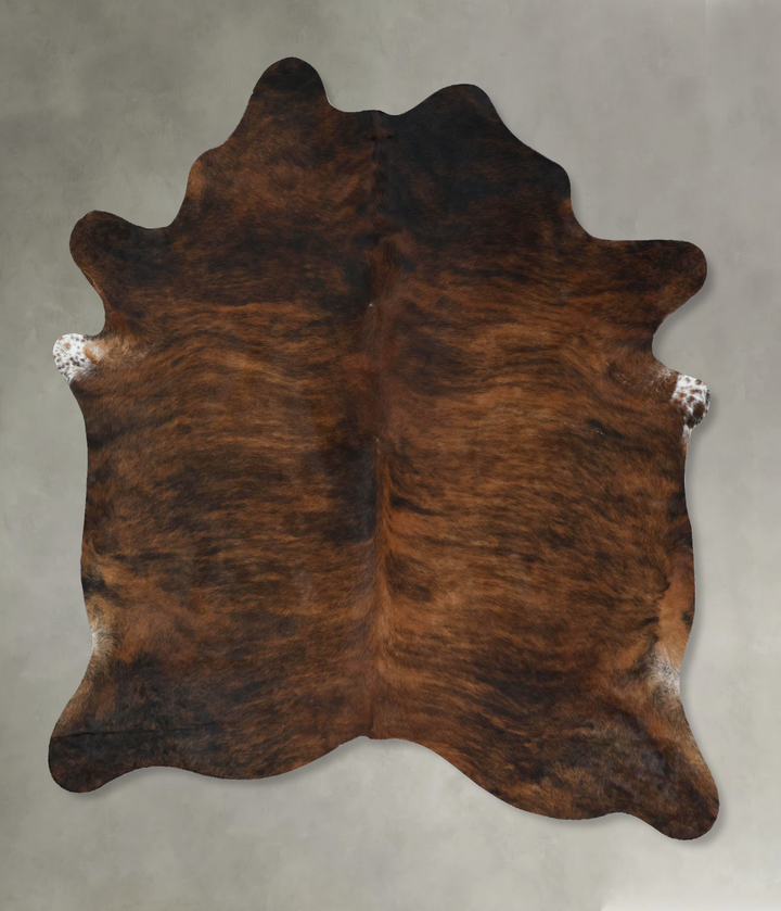 Dark Brindle X-Large Brazilian Cowhide Rug 7'7"H x 6'2"W #B17906 by Hudson Hides