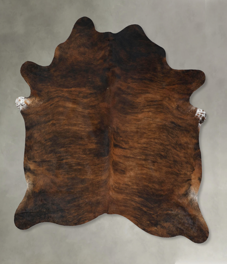Dark Brindle X-Large Brazilian Cowhide Rug 7'7"H x 6'2"W #B17906 by Hudson Hides