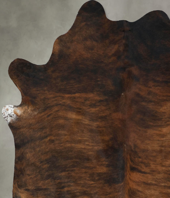Dark Brindle X-Large Brazilian Cowhide Rug 7'7"H x 6'2"W #B17906 by Hudson Hides