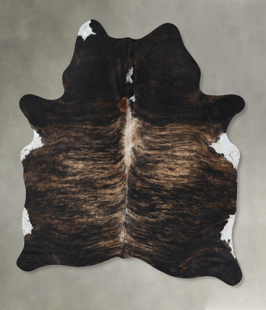 Dark Brindle X-Large Brazilian Cowhide Rug 7'7"H x 5'7"W #B17907 by Hudson Hides