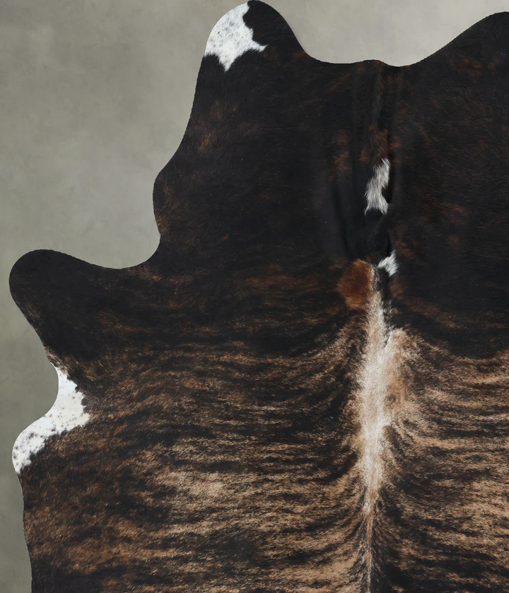 Dark Brindle X-Large Brazilian Cowhide Rug 7'7"H x 5'7"W #B17907 by Hudson Hides
