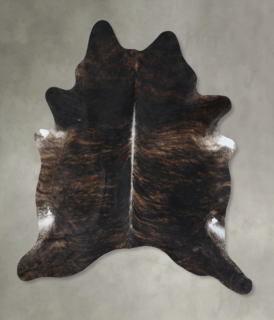 Dark Brindle XX-Large Brazilian Cowhide Rug 7'7"H x 6'9"W #B17909 by Hudson Hides