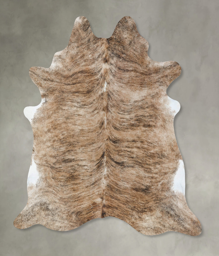 Light Brindle X-Large Brazilian Cowhide Rug 7'7"H x 6'5"W #B17912 by Hudson Hides