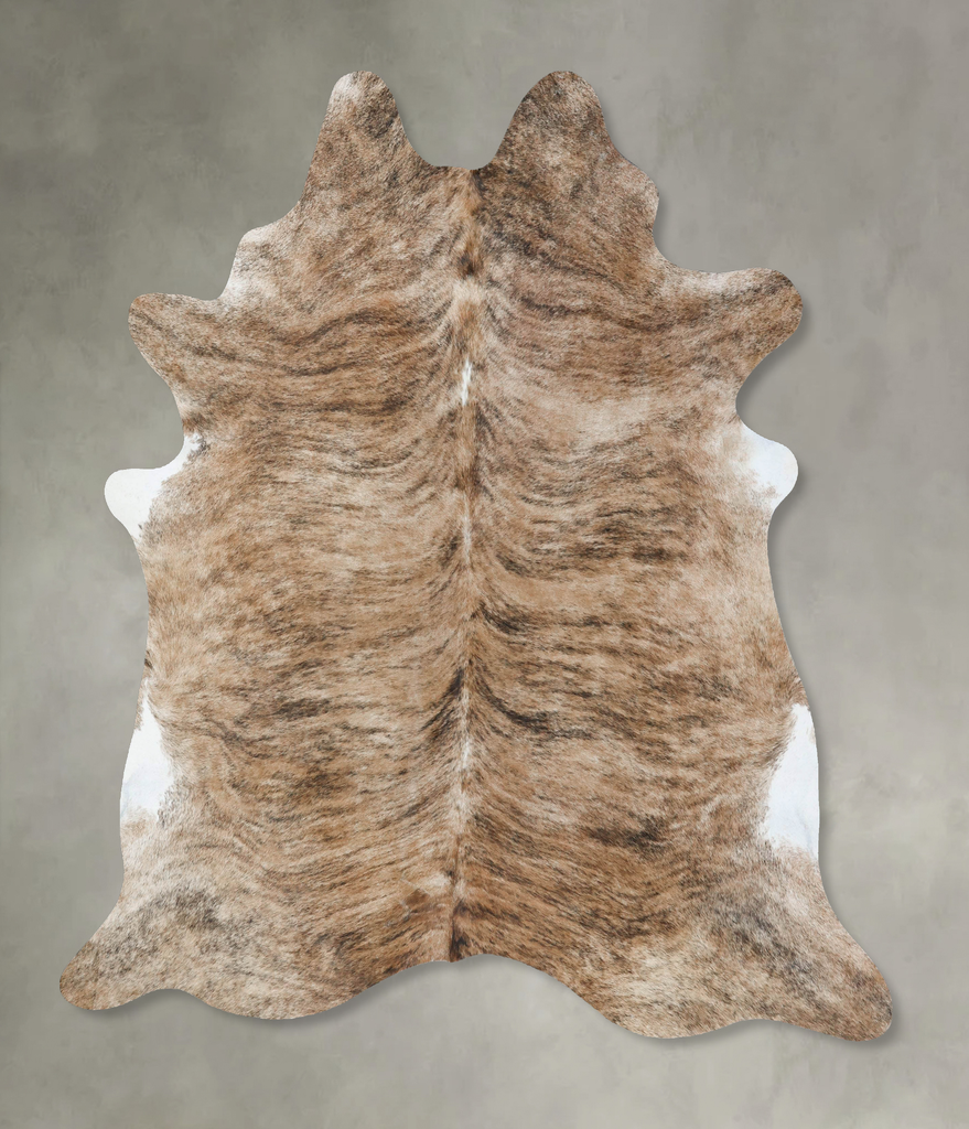 Light Brindle X-Large Brazilian Cowhide Rug 7'7"H x 6'5"W #B17912 by Hudson Hides