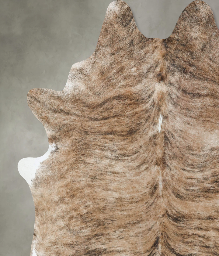 Light Brindle X-Large Brazilian Cowhide Rug 7'7"H x 6'5"W #B17912 by Hudson Hides