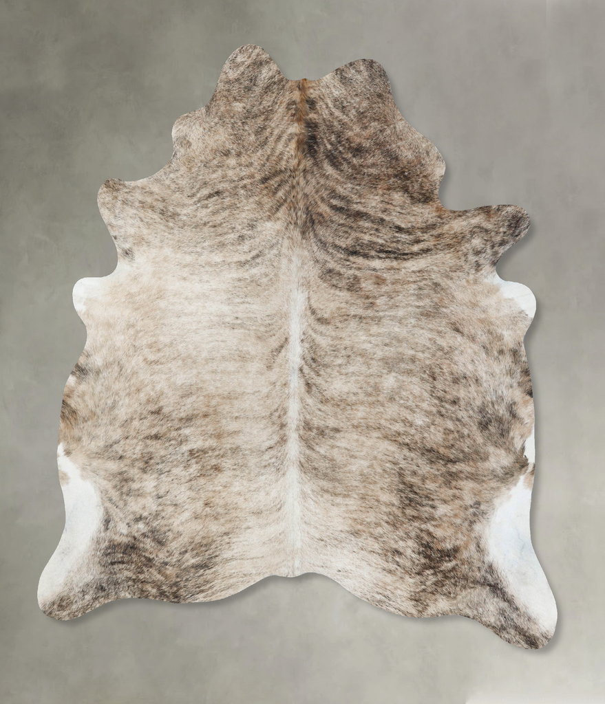 Light Brindle X-Large Brazilian Cowhide Rug 7'7"H x 6'4"W #B17913 by Hudson Hides