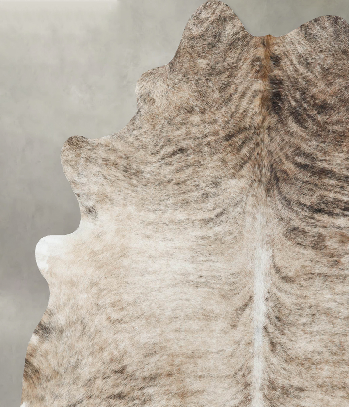 Light Brindle X-Large Brazilian Cowhide Rug 7'7"H x 6'4"W #B17913 by Hudson Hides