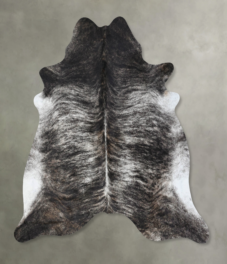 Grey Brindle XX-Large Brazilian Cowhide Rug 7'6"H x 6'11"W #B17922 by Hudson Hides