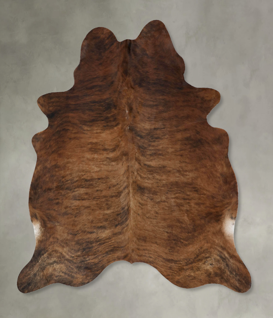 Medium Brindle X-Large Brazilian Cowhide Rug 7'3"H x 6'3"W #B17931 by Hudson Hides