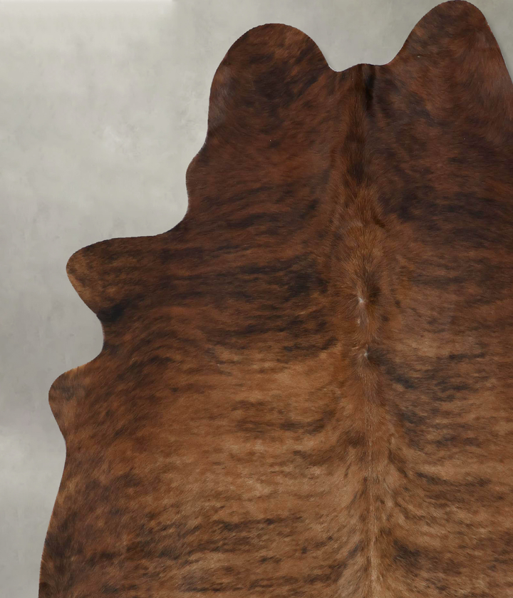 Medium Brindle X-Large Brazilian Cowhide Rug 7'3"H x 6'3"W #B17931 by Hudson Hides