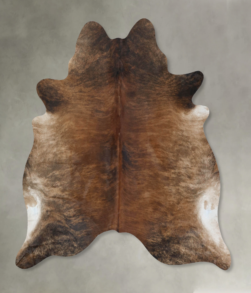 Medium Brindle X-Large Brazilian Cowhide Rug 7'2"H x 6'5"W #B17937 by Hudson Hides