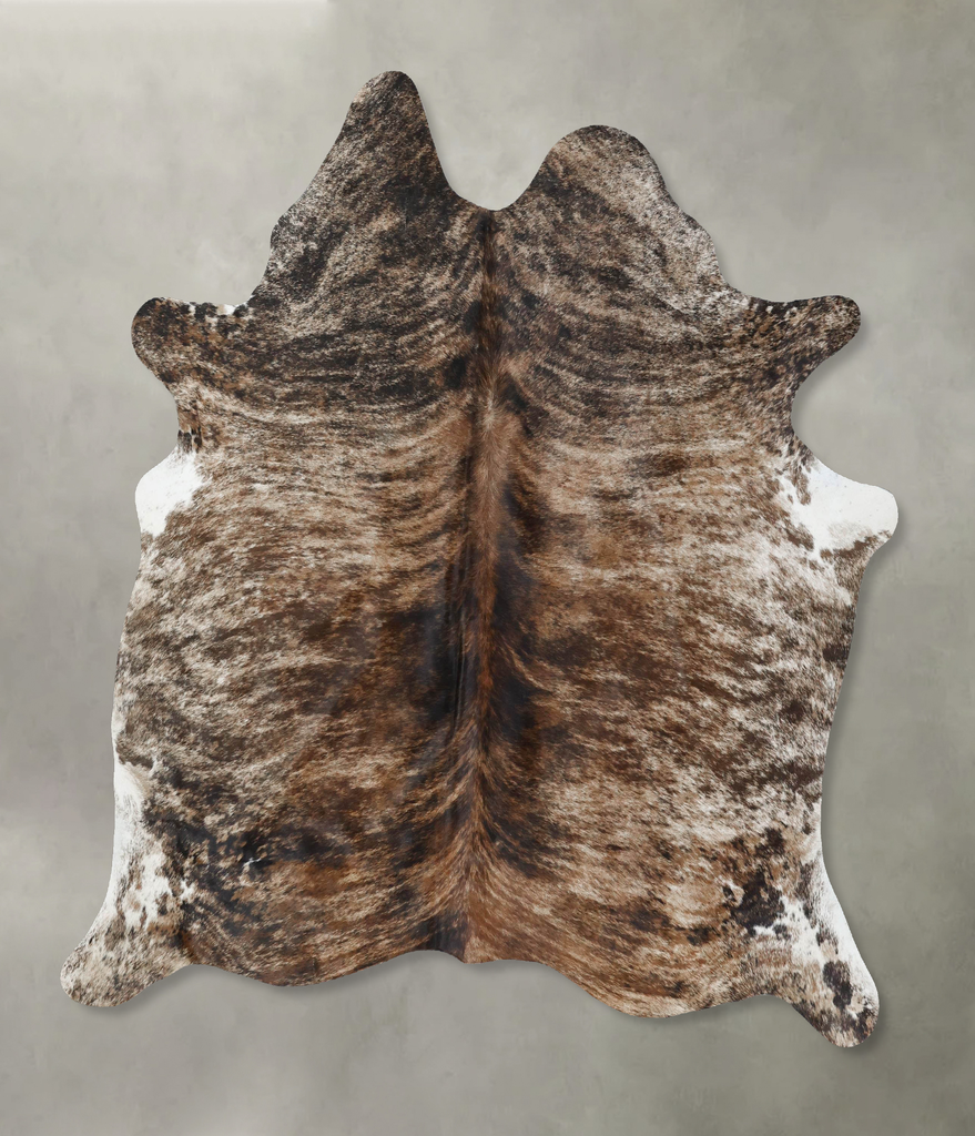 Light Brindle Large Brazilian Cowhide Rug 6'9"H x 5'9"W #B17939 by Hudson Hides