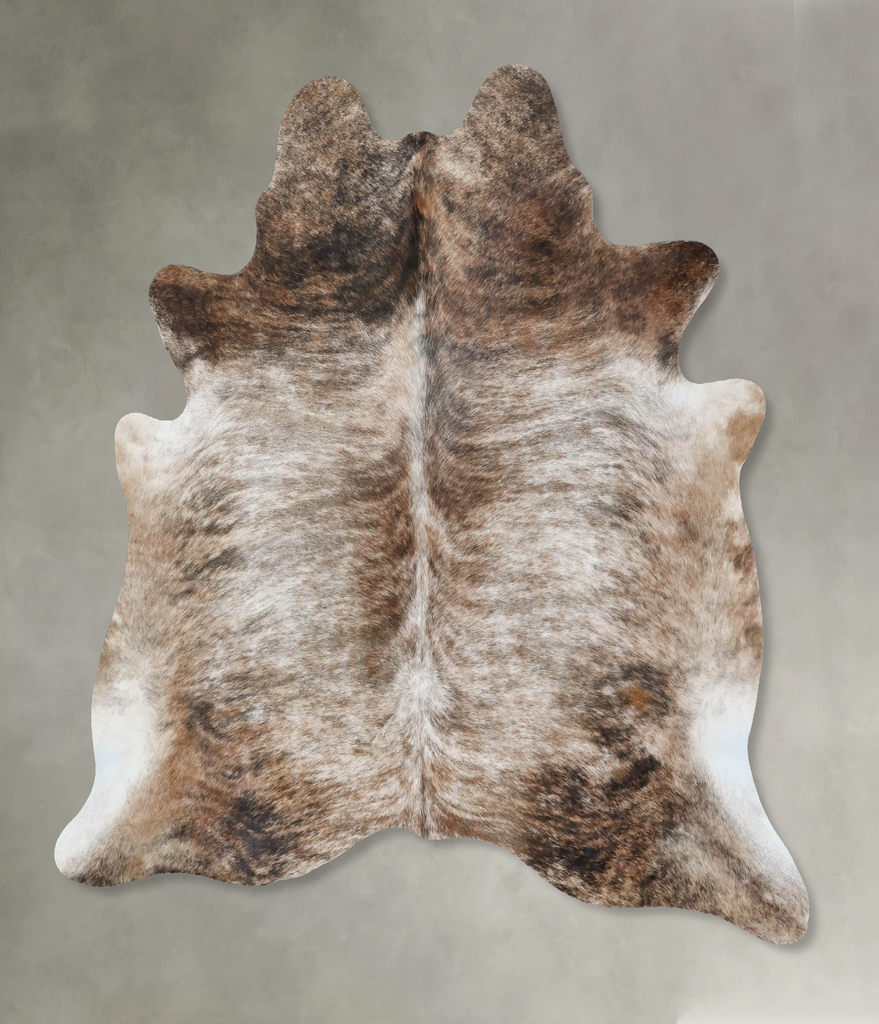 Light Brindle X-Large Brazilian Cowhide Rug 6'10"H x 6'9"W #B17941 by Hudson Hides
