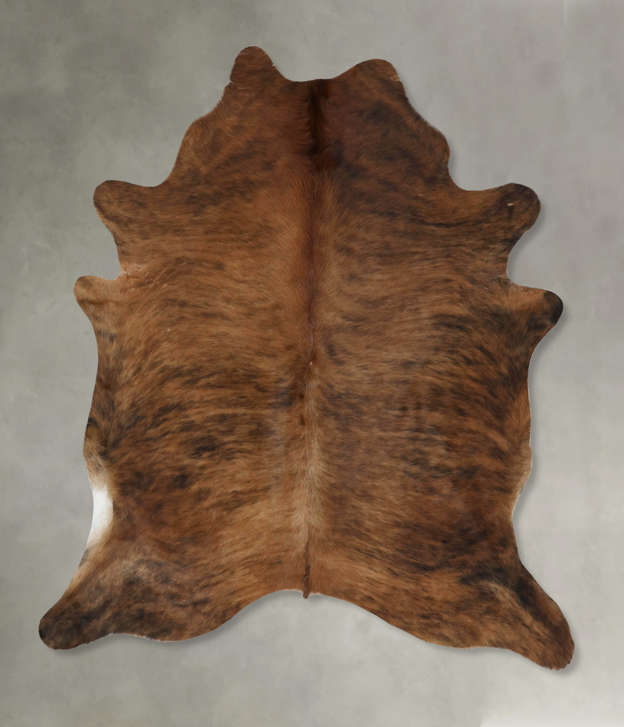 Medium Brindle X-Large Brazilian Cowhide Rug 7'2"H x 6'3"W #B17942 by Hudson Hides