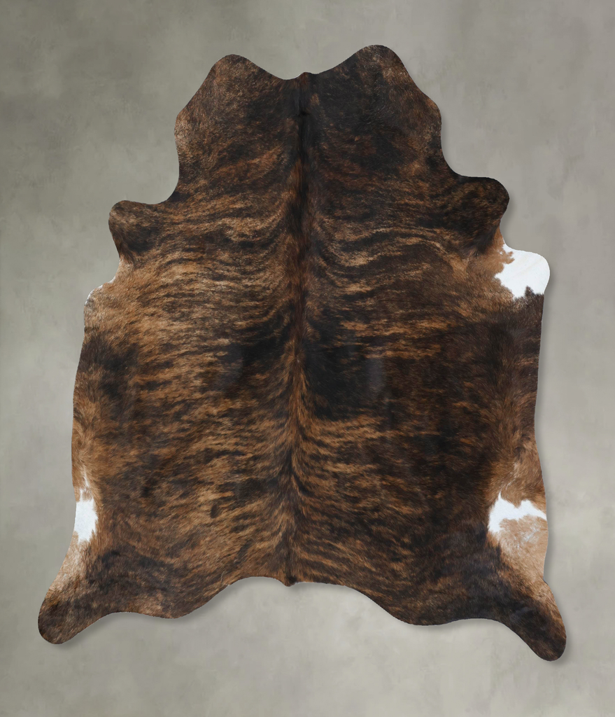 Dark Brindle Large Brazilian Cowhide Rug 6'8"H x 6'0"W #B17944 by Hudson Hides