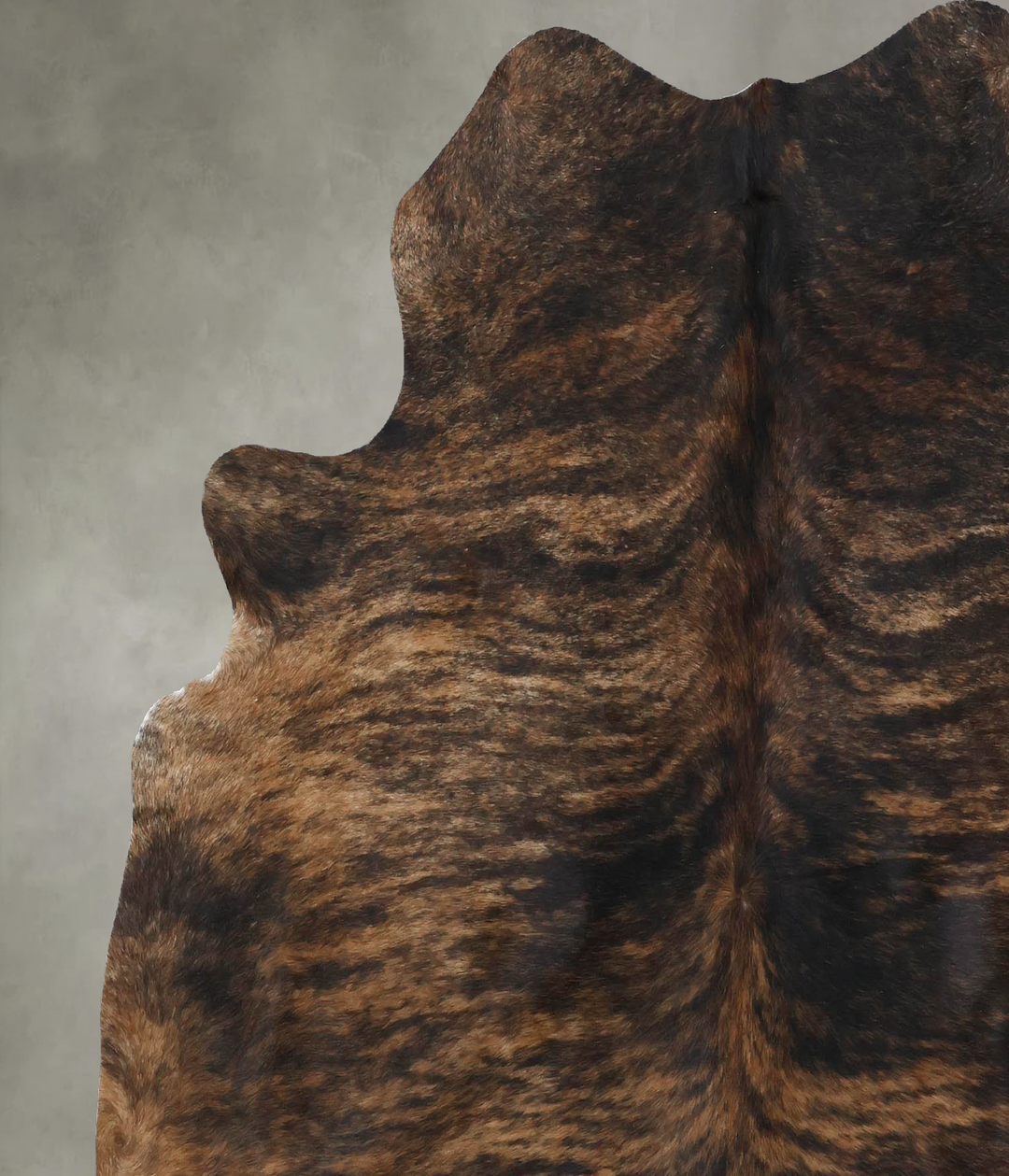 Dark Brindle Large Brazilian Cowhide Rug 6'8"H x 6'0"W #B17944 by Huds