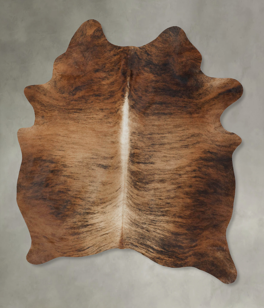 Medium Brindle Large Brazilian Cowhide Rug 7'3"H x 5'1"W #B17945 by Hudson Hides