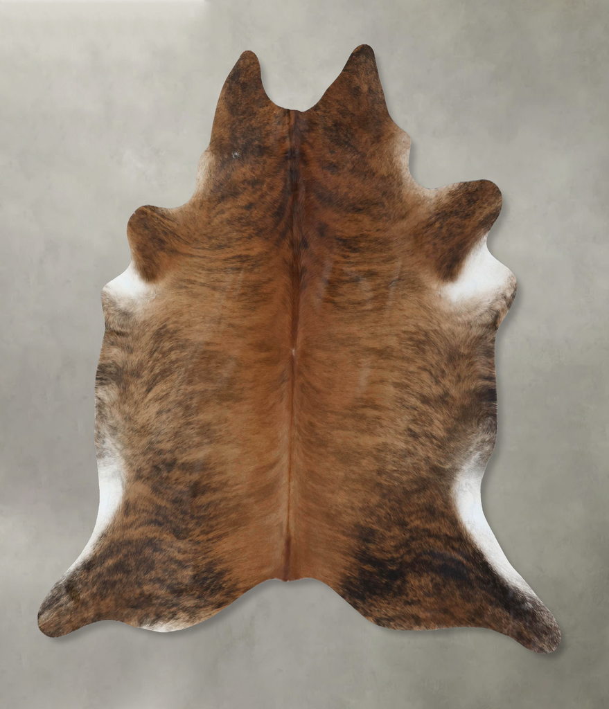 Medium Brindle XX-Large Brazilian Cowhide Rug 7'6"H x 6'9"W #B17950 by Hudson Hides