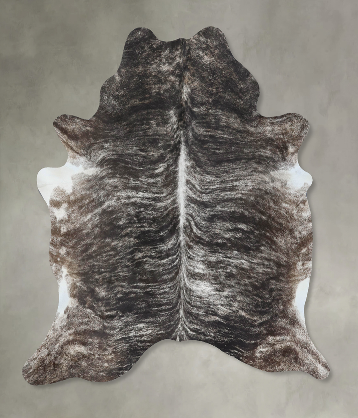 Grey Brindle Large Brazilian Cowhide Rug 6'9"H x 5'10"W #B17952 by Hudson Hides