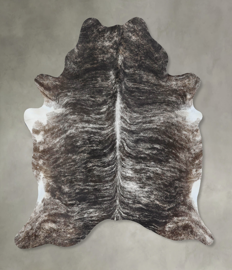 Grey Brindle Large Brazilian Cowhide Rug 6'9"H x 5'10"W #B17952 by Hudson Hides