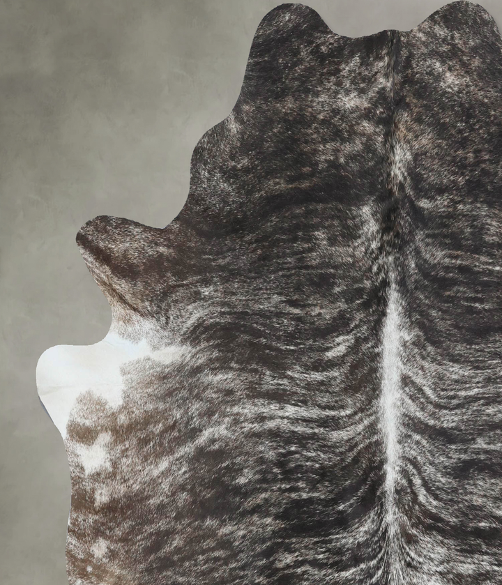 Grey Brindle Large Brazilian Cowhide Rug 6'9"H x 5'10"W #B17952 by Hudson Hides