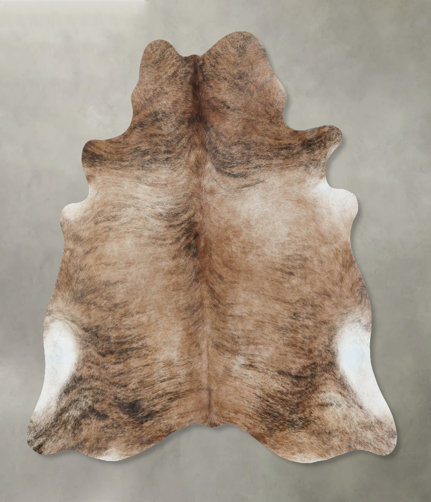 Light Brindle X-Large Brazilian Cowhide Rug 6'7"H x 6'1"W #B17954 by Hudson Hides