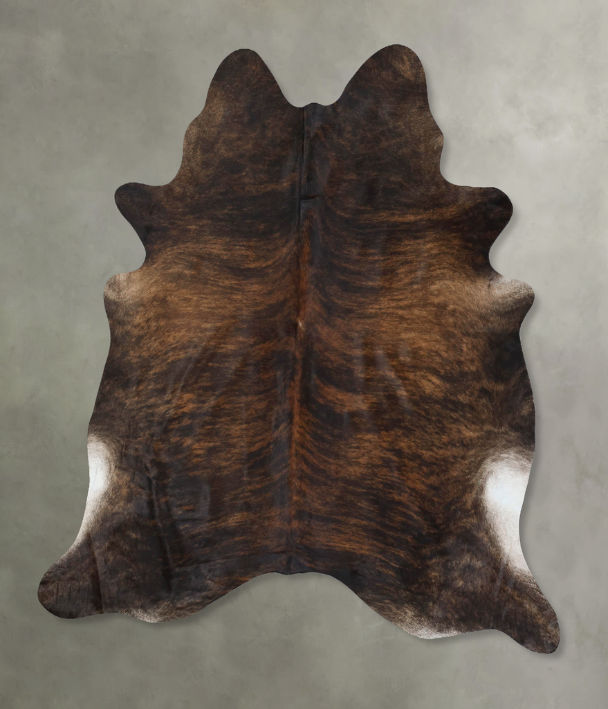 Dark Brindle XX-Large Brazilian Cowhide Rug 8'1"H x 6'8"W #B17958 by Hudson Hides