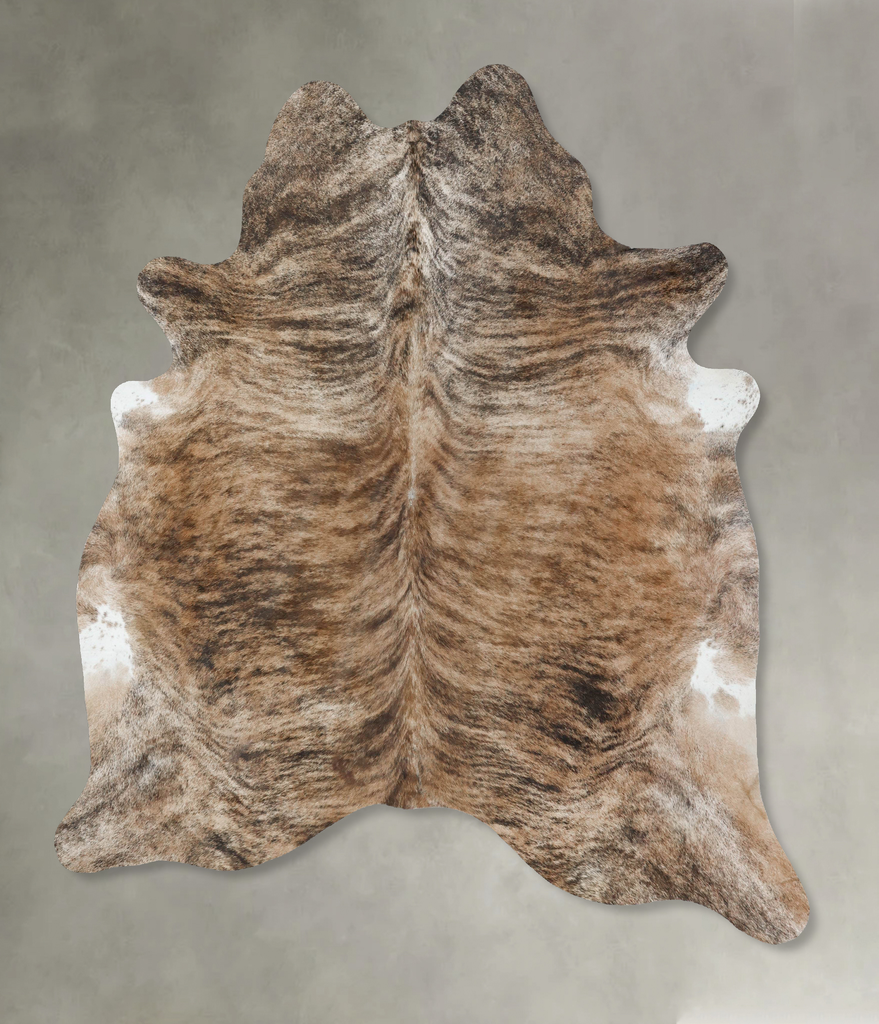 Light Brindle XX-Large Brazilian Cowhide Rug 7'7"H x 6'7"W #B17961 by Hudson Hides