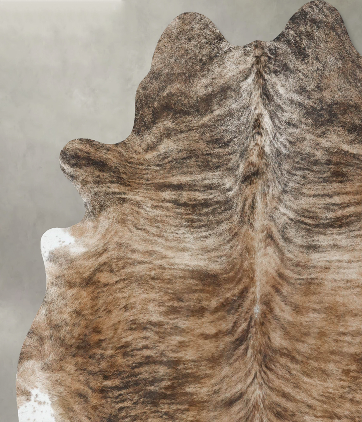 Light Brindle XX-Large Brazilian Cowhide Rug 7'7"H x 6'7"W #B17961 by Hudson Hides
