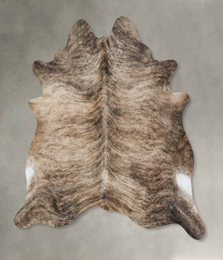 Light Brindle XX-Large Brazilian Cowhide Rug 7'8"H x 6'9"W #B17962 by Hudson Hides
