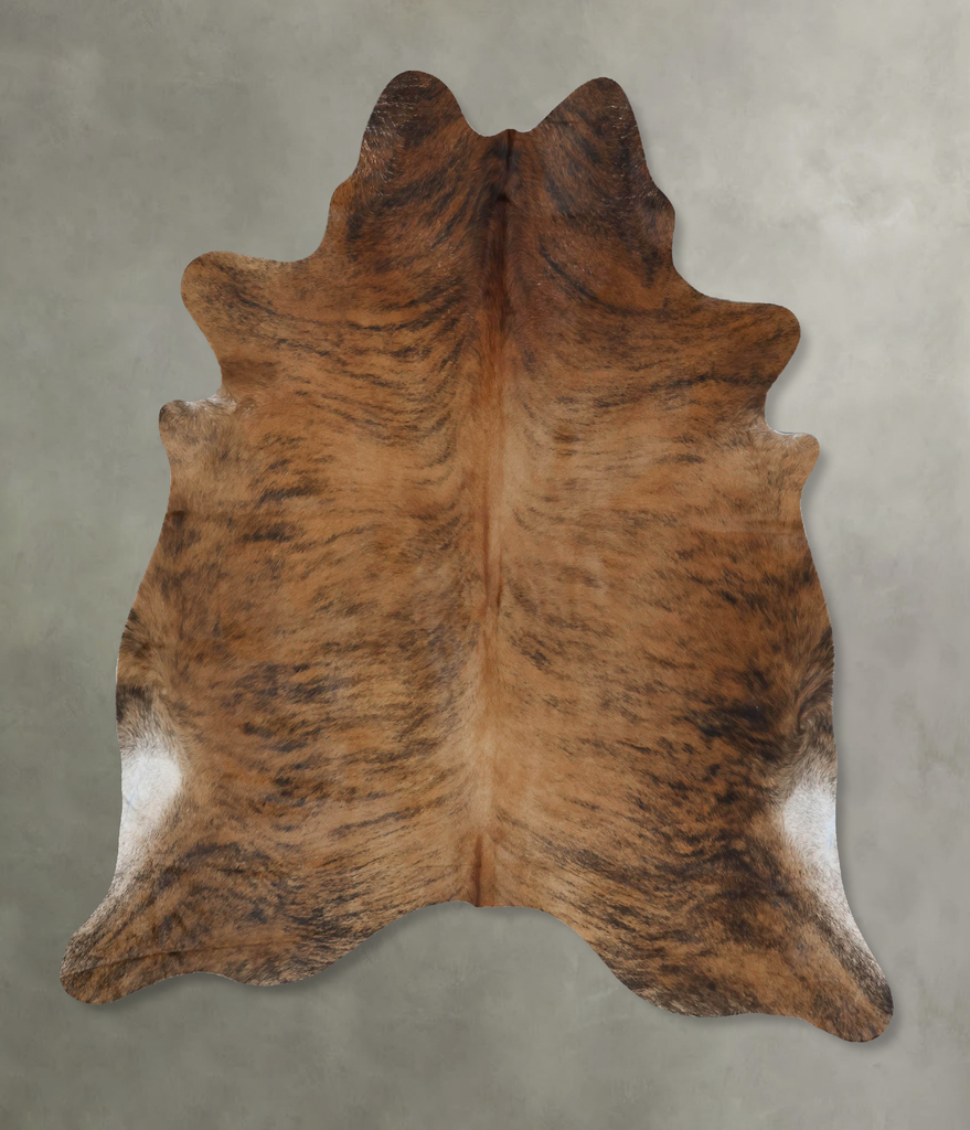 Medium Brindle X-Large Brazilian Cowhide Rug 7'3"H x 6'4"W #B17966 by Hudson Hides
