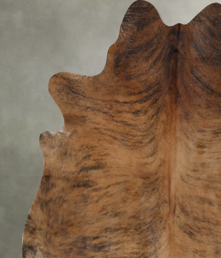 Medium Brindle X-Large Brazilian Cowhide Rug 7'3"H x 6'4"W #B17966 by Hudson Hides