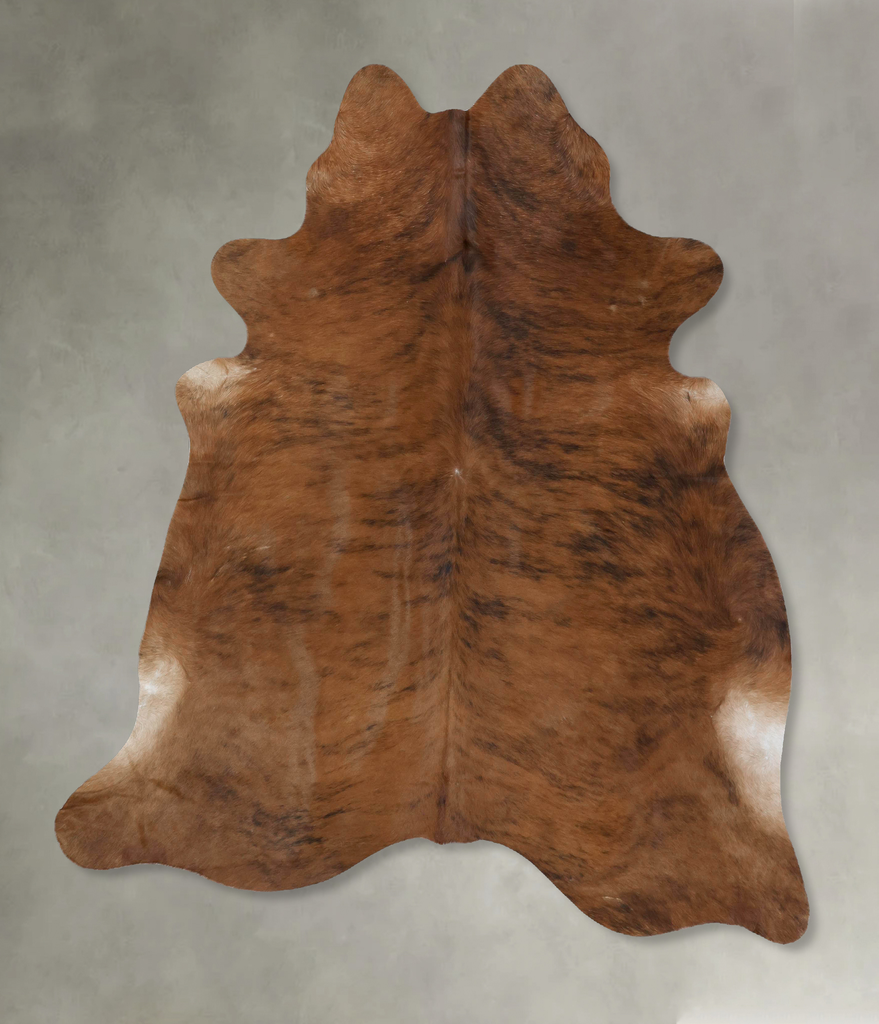 Medium Brindle X-Large Brazilian Cowhide Rug 7'0"H x 6'5"W #B17967 by Hudson Hides