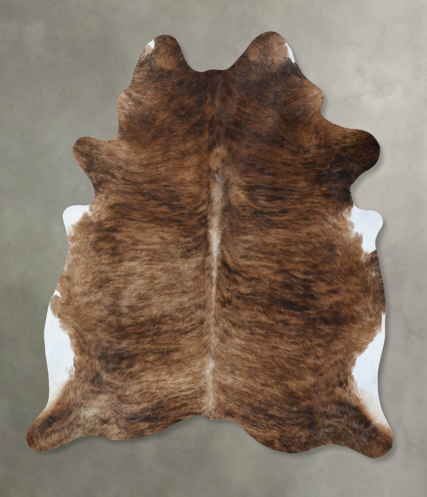 Medium Brindle X-Large Brazilian Cowhide Rug 6'10"H x 5'11"W #B17969 by Hudson Hides