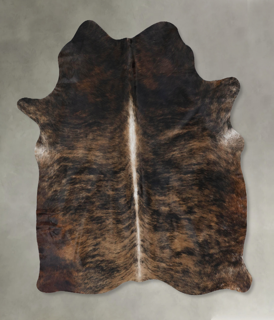 Dark Brindle Large Brazilian Cowhide Rug 6'5"H x 5'7"W #B17973 by Hudson Hides