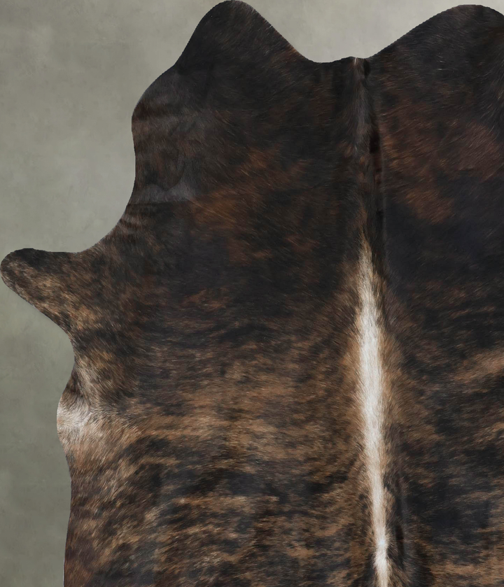 Dark Brindle Large Brazilian Cowhide Rug 6'5"H x 5'7"W #B17973 by Hudson Hides
