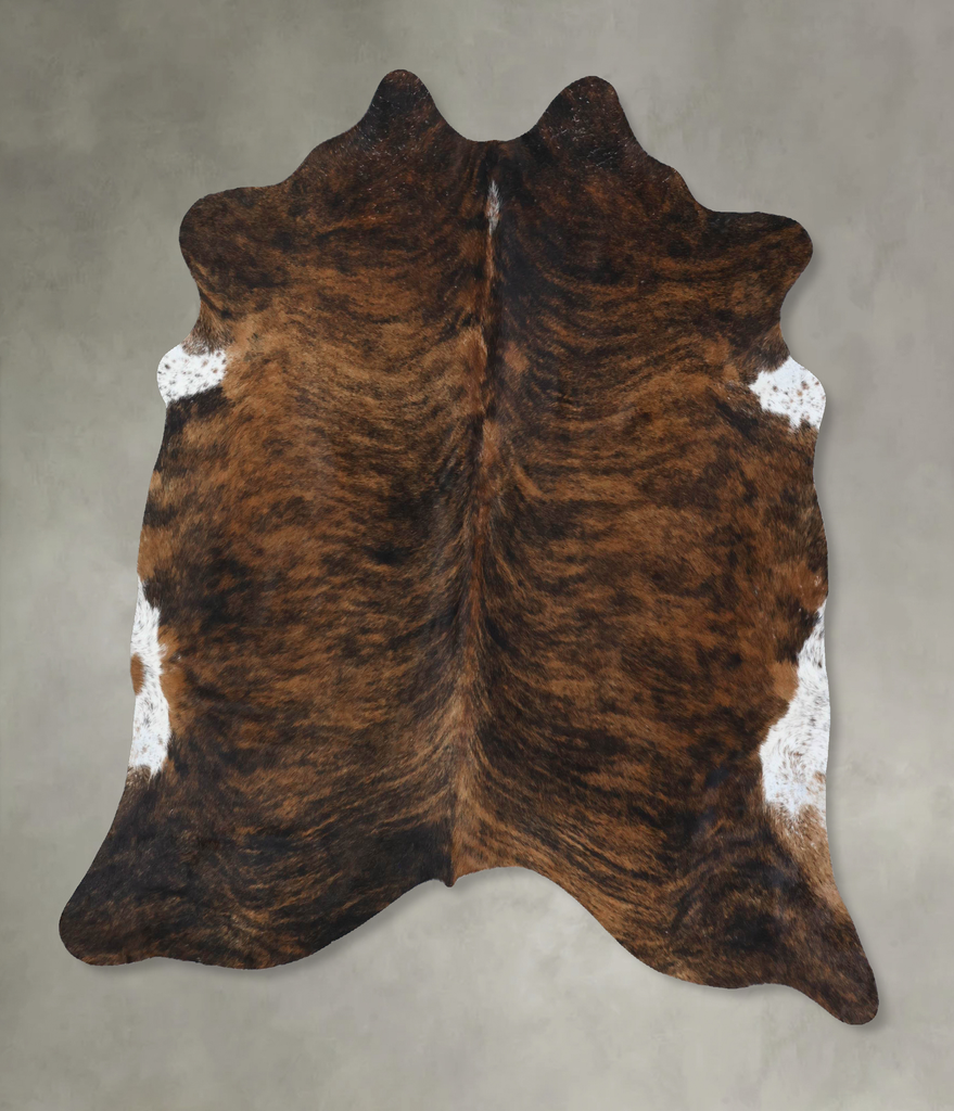 Dark Brindle X-Large Brazilian Cowhide Rug 6'9"H x 6'5"W #B17975 by Hudson Hides