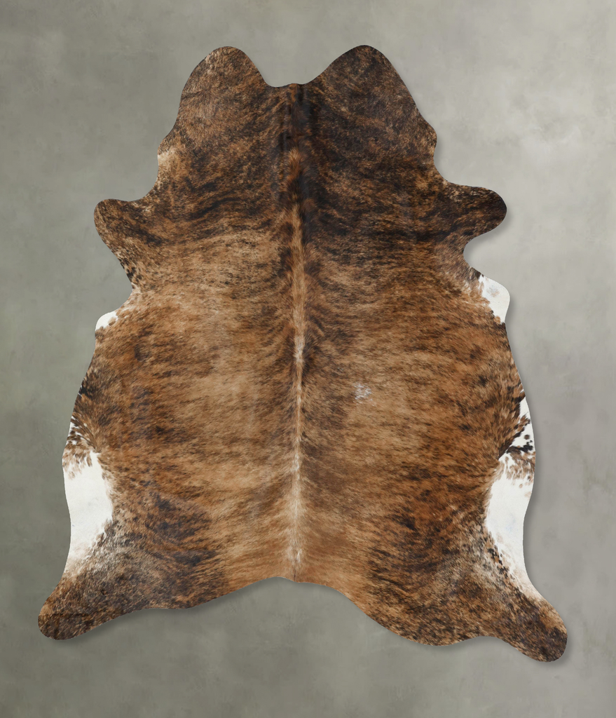 Medium Brindle XX-Large Brazilian Cowhide Rug 8'0"H x 6'8"W #B17976 by Hudson Hides