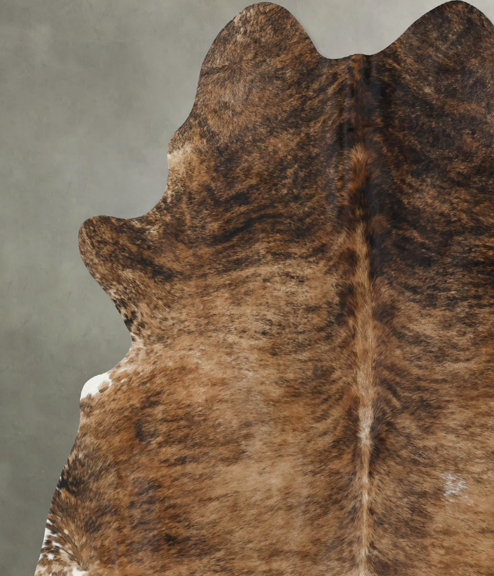Medium Brindle XX-Large Brazilian Cowhide Rug 8'0"H x 6'8"W #B17976 by Hudson Hides