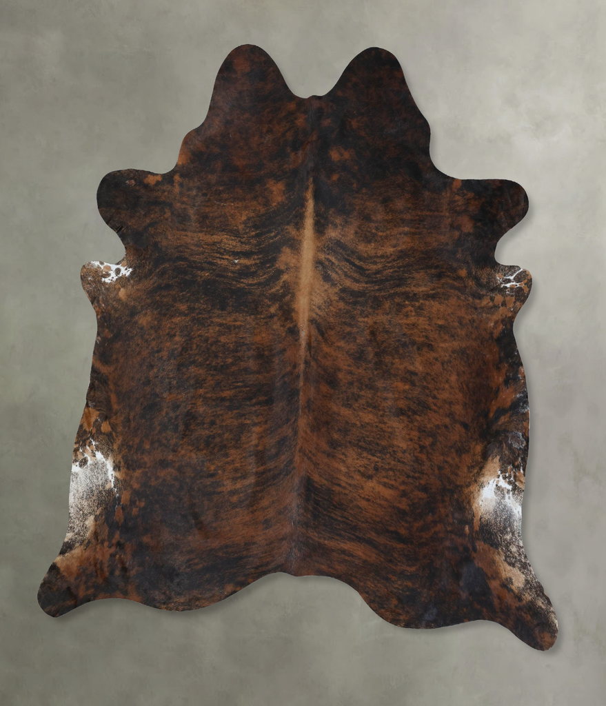 Dark Brindle XX-Large Brazilian Cowhide Rug 8'0"H x 7'8"W #B17978 by Hudson Hides