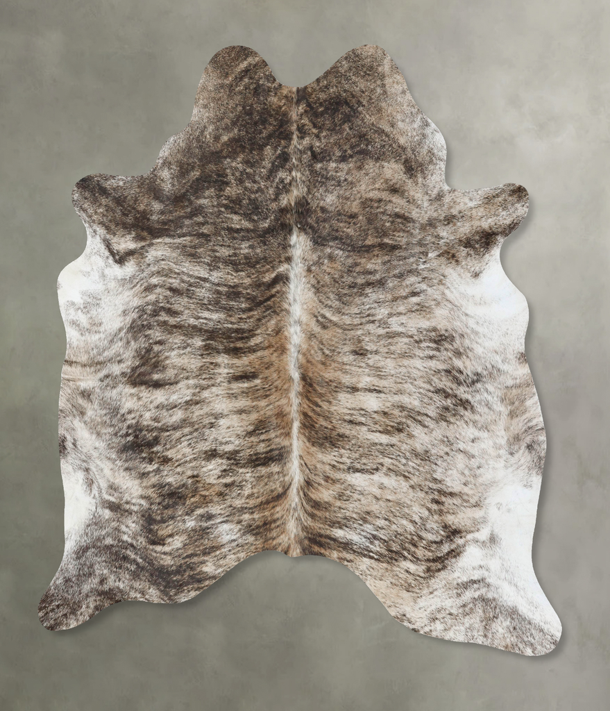 Light Brindle X-Large Brazilian Cowhide Rug 7'2"H x 6'6"W #B17981 by Hudson Hides