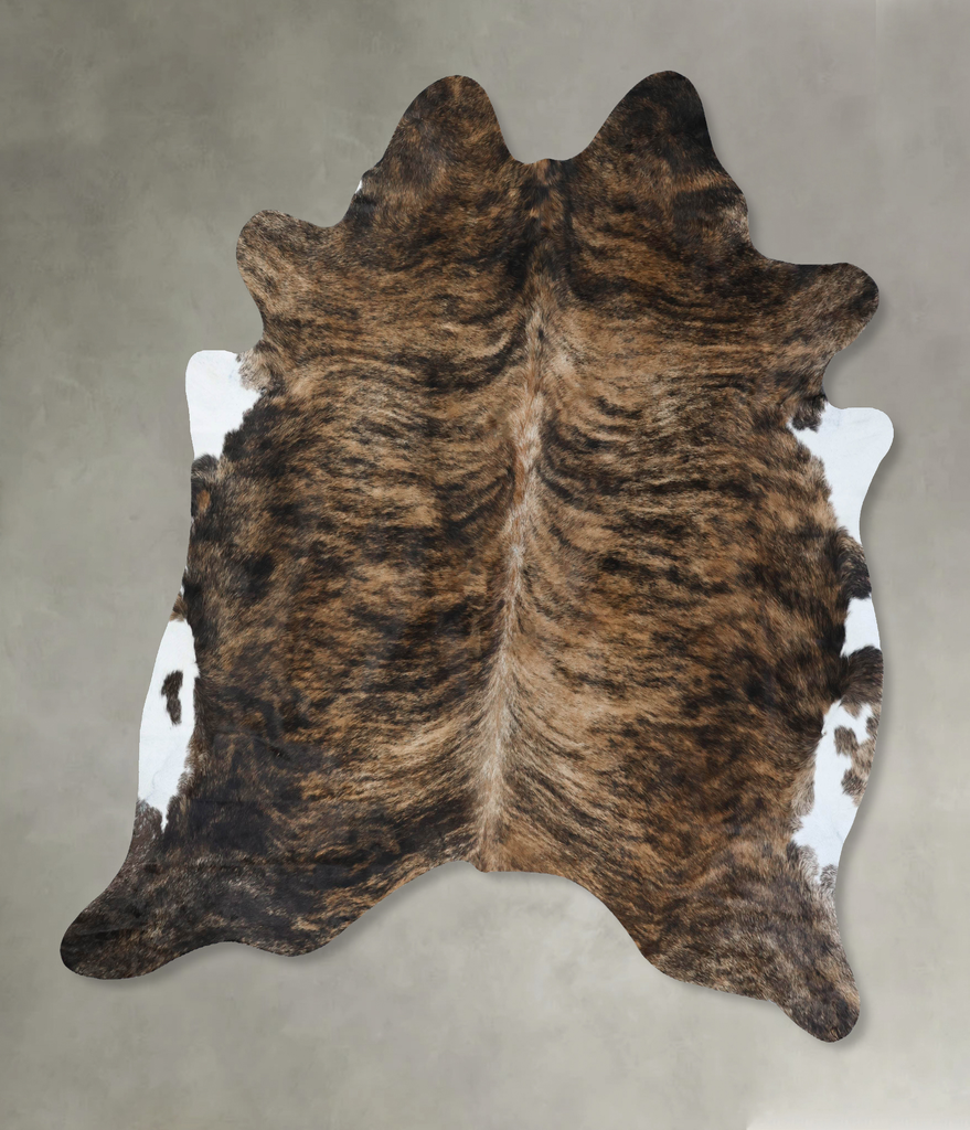 Dark Brindle XX-Large Brazilian Cowhide Rug 8'1"H x 7'2"W #B17986 by Hudson Hides