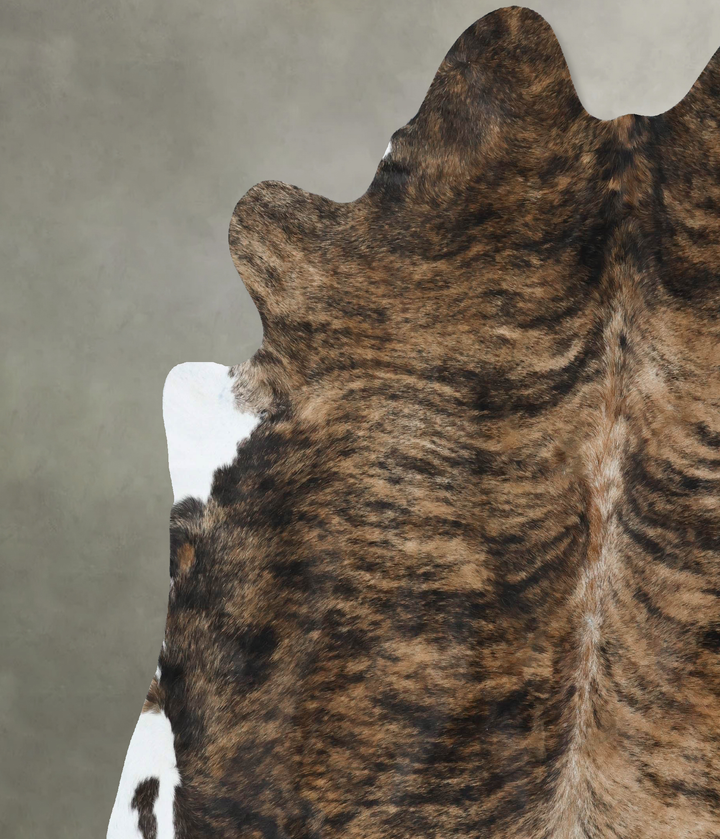 Dark Brindle XX-Large Brazilian Cowhide Rug 8'1"H x 7'2"W #B17986 by Hudson Hides