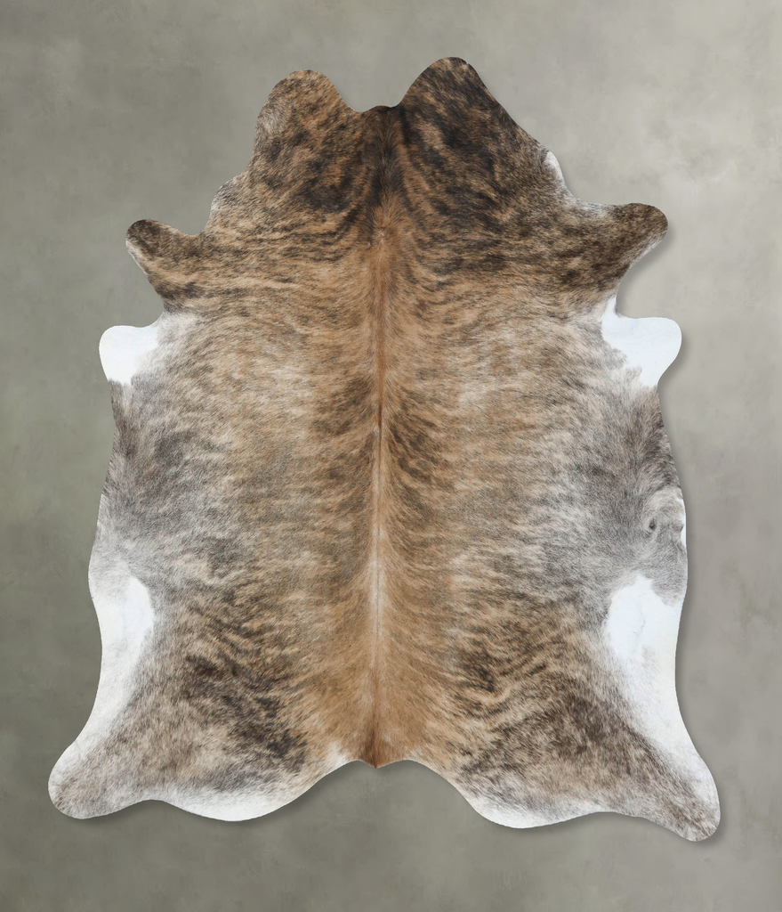 Light Brindle XX-Large Brazilian Cowhide Rug 7'6"H x 6'11"W #B17988 by Hudson Hides