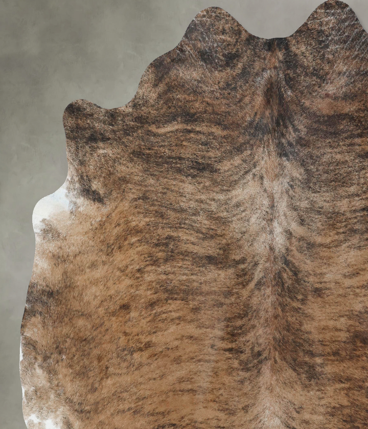 Medium Brindle XX-Large Brazilian Cowhide Rug 7'8"H x 7'2"W #B17989 by Hudson Hides