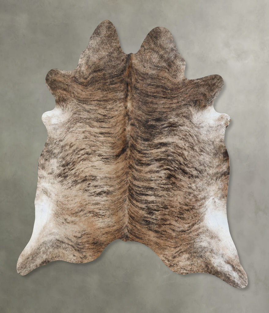 Light Brindle XX-Large Brazilian Cowhide Rug 8'1"H x 7'6"W #B17990 by Hudson Hides
