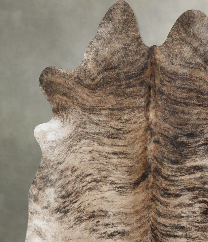 Light Brindle XX-Large Brazilian Cowhide Rug 8'1"H x 7'6"W #B17990 by Hudson Hides