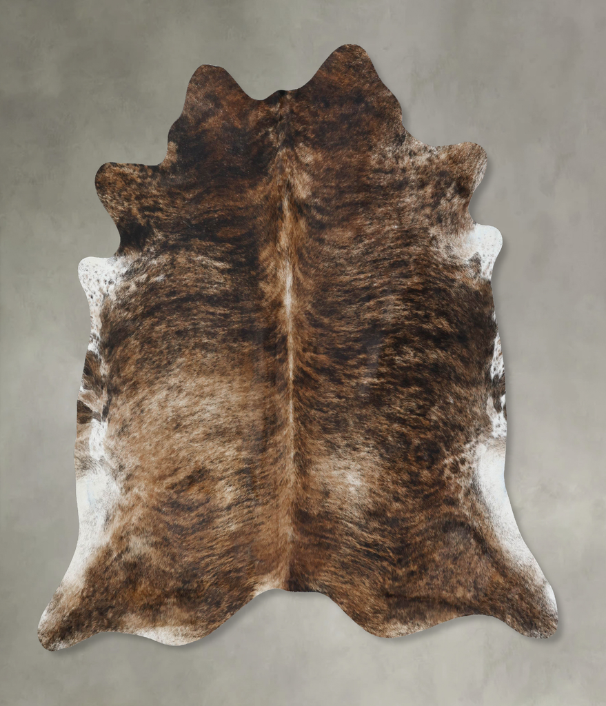 Dark Brindle XX-Large Brazilian Cowhide Rug 7'6"H x 7'5"W #B17995 by Hudson Hides