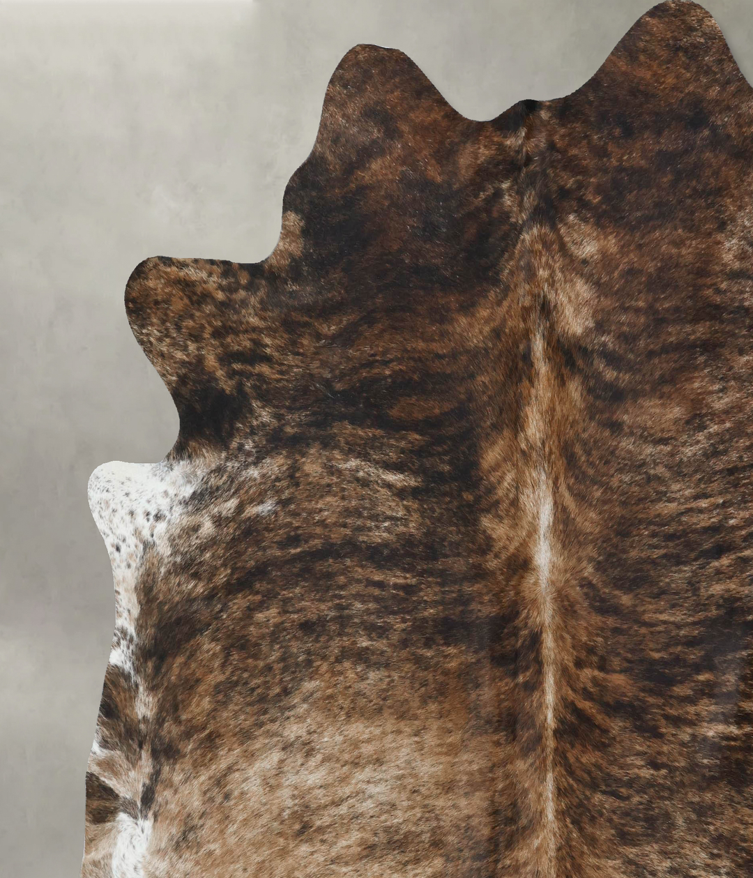 Dark Brindle XX-Large Brazilian Cowhide Rug 7'6"H x 7'5"W #B17995 by H